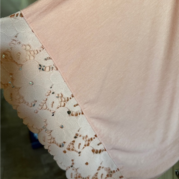 $148 Eberjey Women's Pink(peachy) Lace Knit Kimono Sleeve Self-Tie Naya Robe  M - Picture 4 of 9